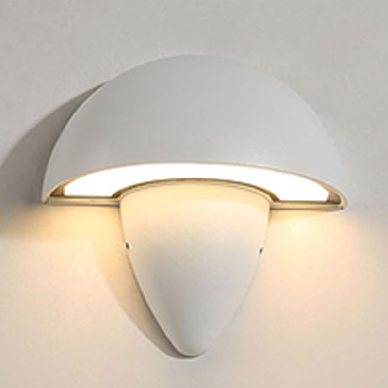 1 - Light Modern Wall Light Interior LED Mushroom Metal Wall Mount in Black / White