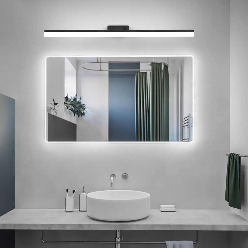 Modern Metal LED Wall Sconce Linear Shape Vanity Lamp with Acrylic Shade for Bathroom