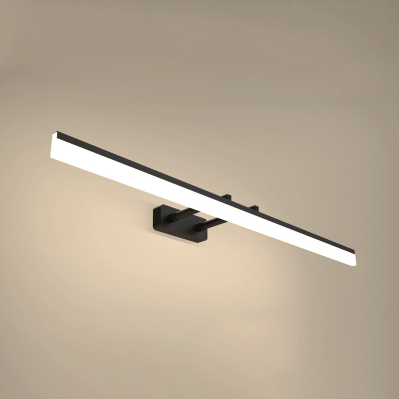 Modern Metal LED Wall Sconce Linear Shape Vanity Lamp with Acrylic Shade for Bathroom