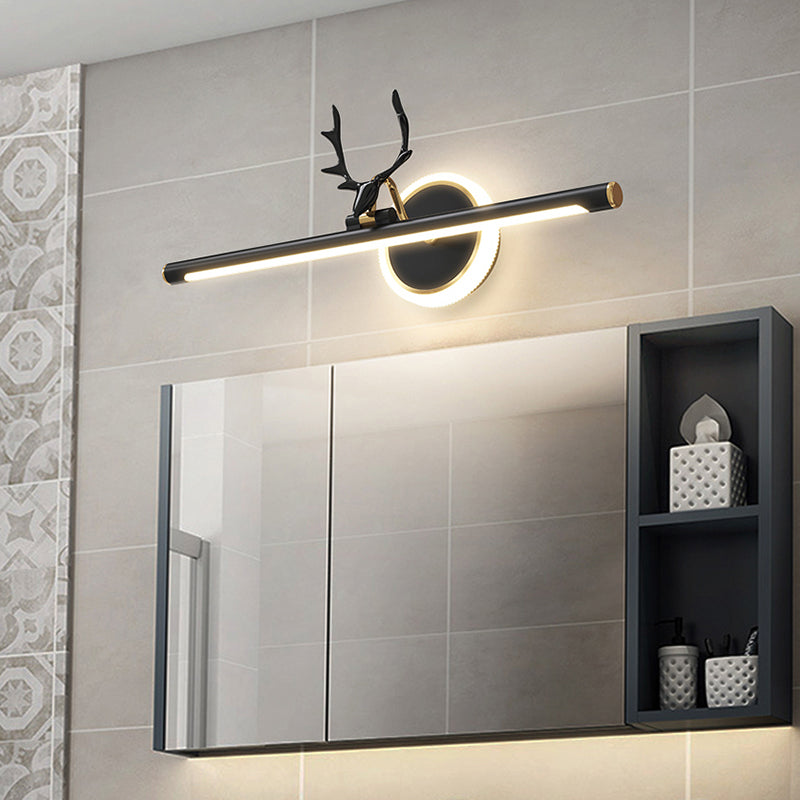 Modern Metal Wall Sconce Linear Shape LED Vanity Lamp with Acrylic Shade for Bathroom