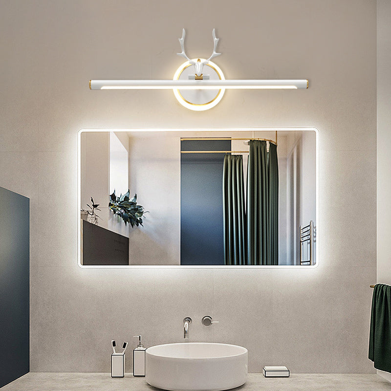 Modern Metal Wall Sconce Linear Shape LED Vanity Lamp with Acrylic Shade for Bathroom