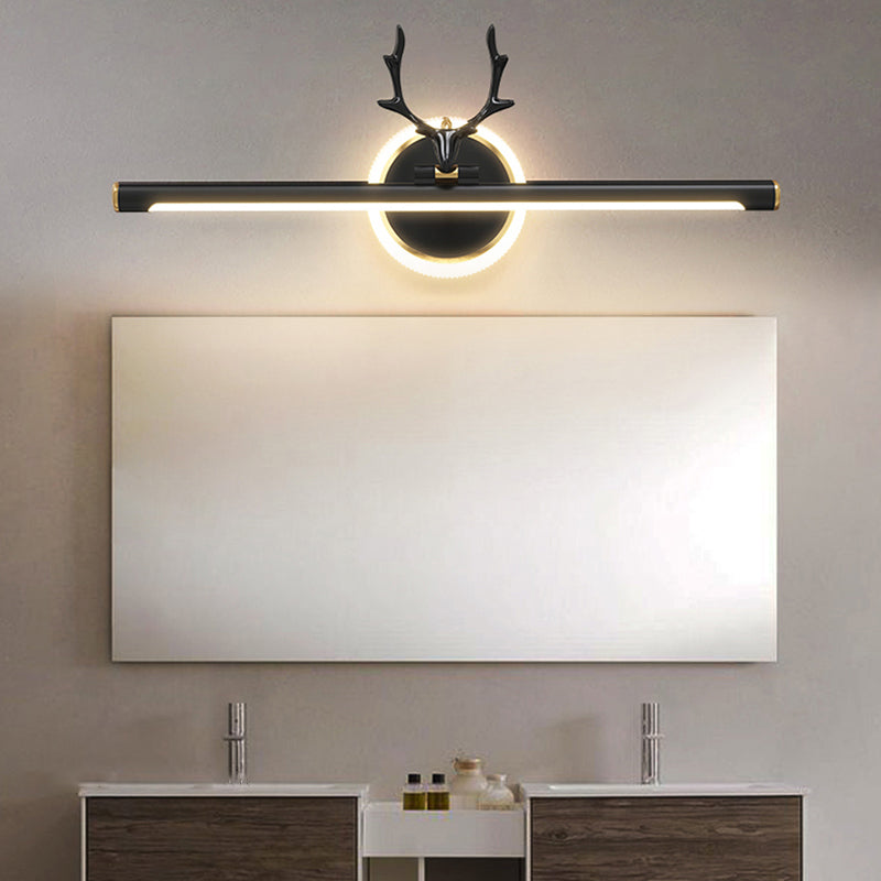 Modern Metal Wall Sconce Linear Shape LED Vanity Lamp with Acrylic Shade for Bathroom