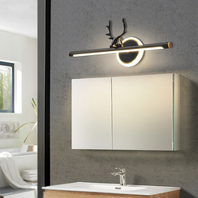 Modern Metal Wall Sconce Linear Shape LED Vanity Lamp with Acrylic Shade for Bathroom