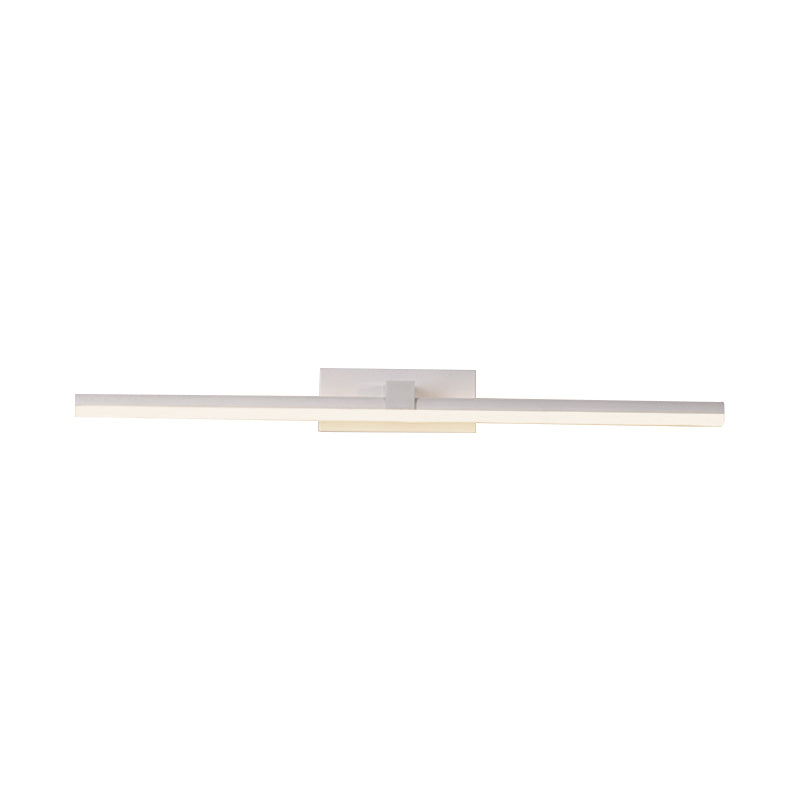 White Modern Metal Wall Sconce Linear Shape Vanity Lamp with Acrylic Shade for Bathroom