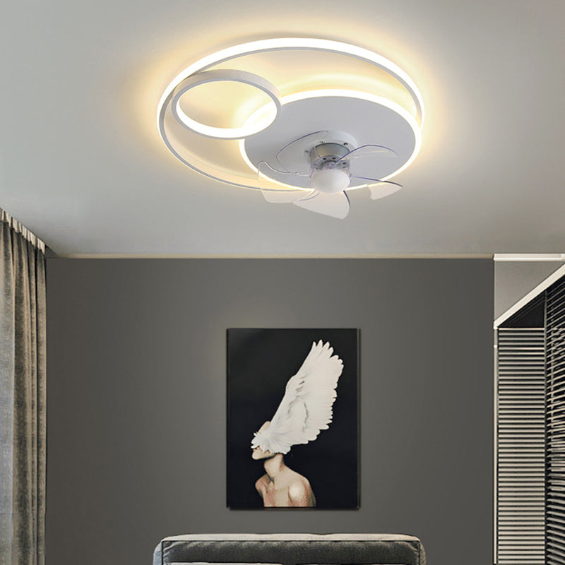 5-Blade Modern Ceiling Fan White/Golden LED Fan with Light for Home