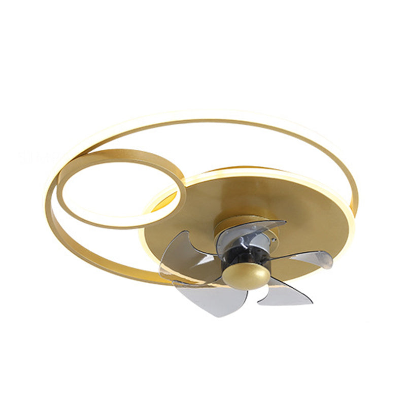 5-Blade Modern Ceiling Fan White/Golden LED Fan with Light for Home