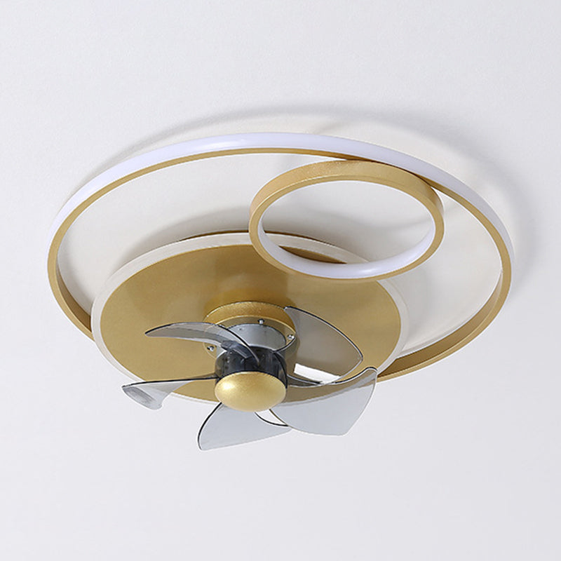 5-Blade Modern Ceiling Fan White/Golden LED Fan with Light for Home