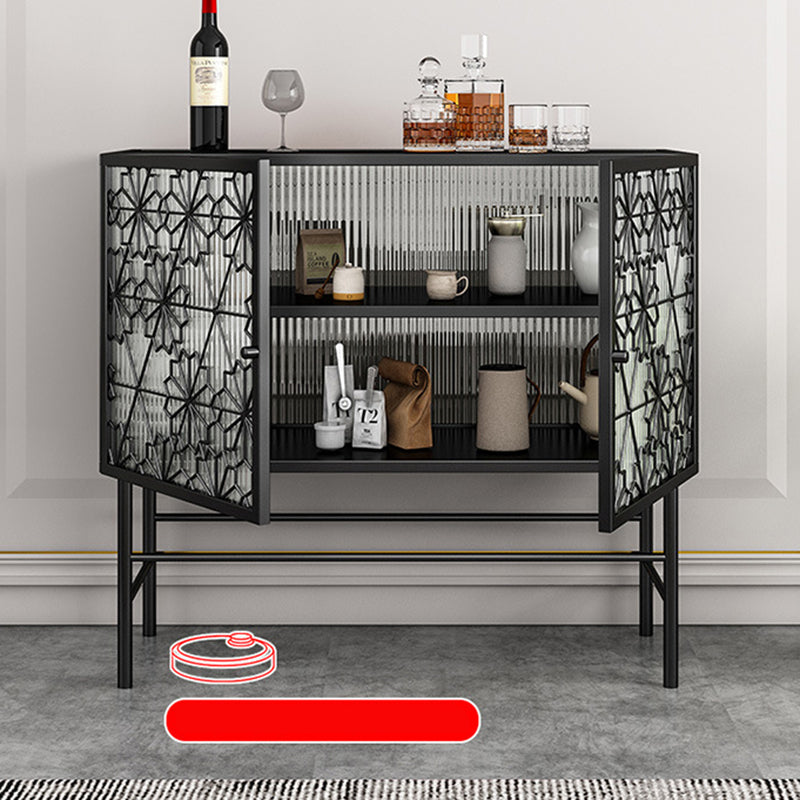 Modern Multi-shelf Storage Cabinet Glass Door Buffet Cabinet for Dining Room