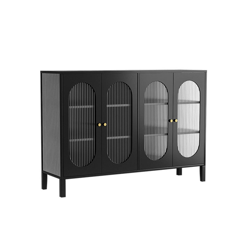 Industrial Curio Cabinet Metal Glass Doors Display Cabinet for Living Room