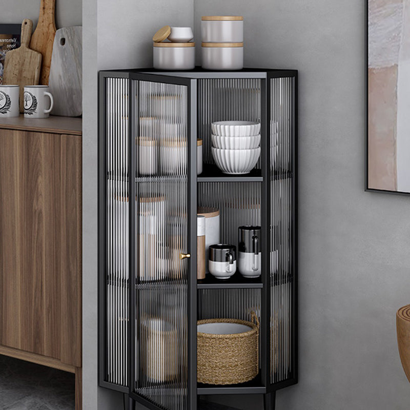 Contemporary Multi-shelf Storage Cabinet Glass Door Buffet Cabinet for Dining Room