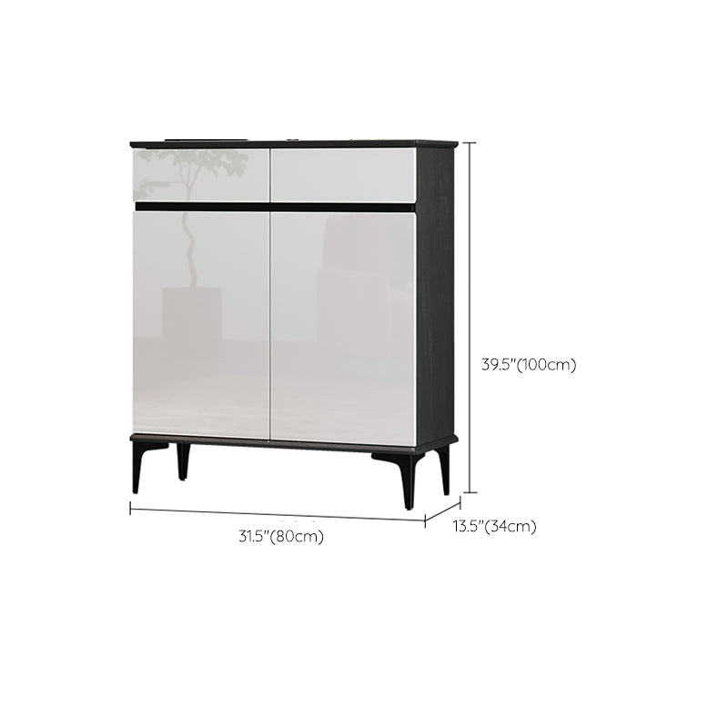 Modern Simple 39.4" Tall Cabinet 2/34 - Drawer Gray and Black Storage Cabinet