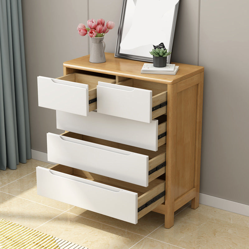 Mid-Century Modern Rectangle Chest with Drawers and Legs in Solid Wood