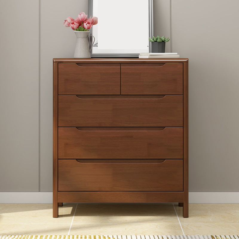 Mid-Century Modern Rectangle Chest with Drawers and Legs in Solid Wood