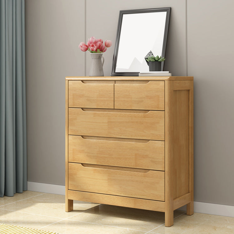 Mid-Century Modern Rectangle Chest with Drawers and Legs in Solid Wood