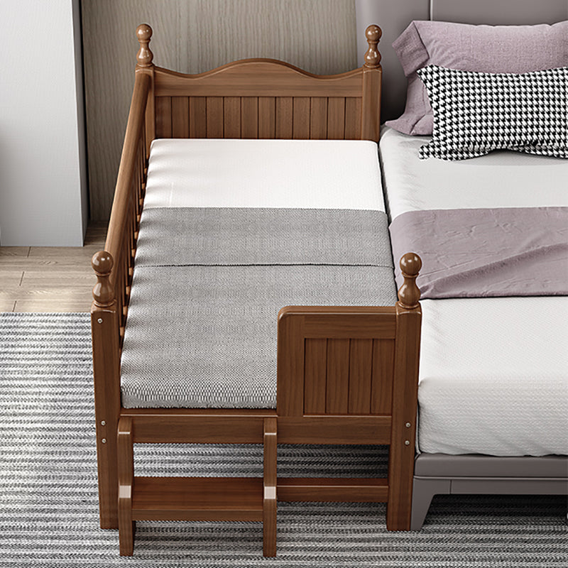 Scandinavian Solid Wood Bed Headboard Kids Bed with Guardrail