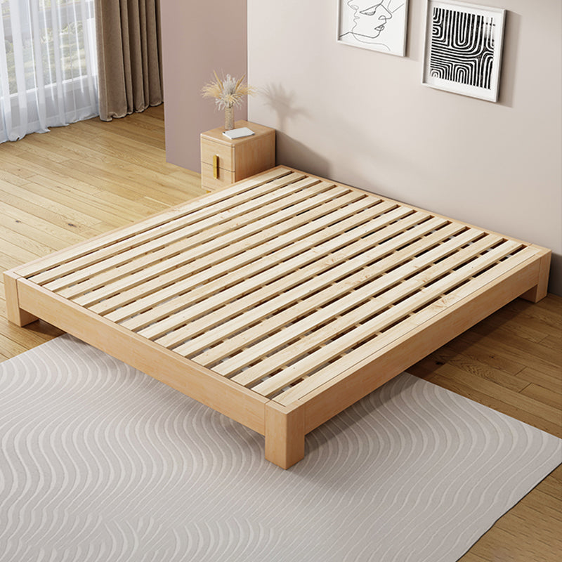 Scandinavian 9.84 " Tall Solid Color Wooden Platform Bed Frame