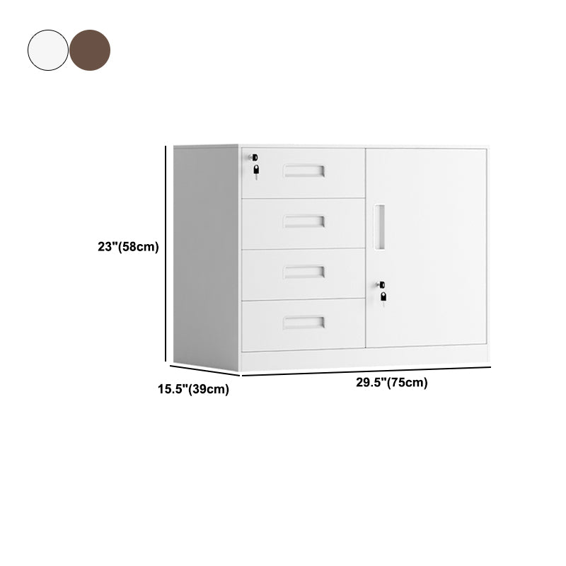 Vertical Filing Cabinet Contemporary Steel Fire-Resistant File Cabinet for Home or Office