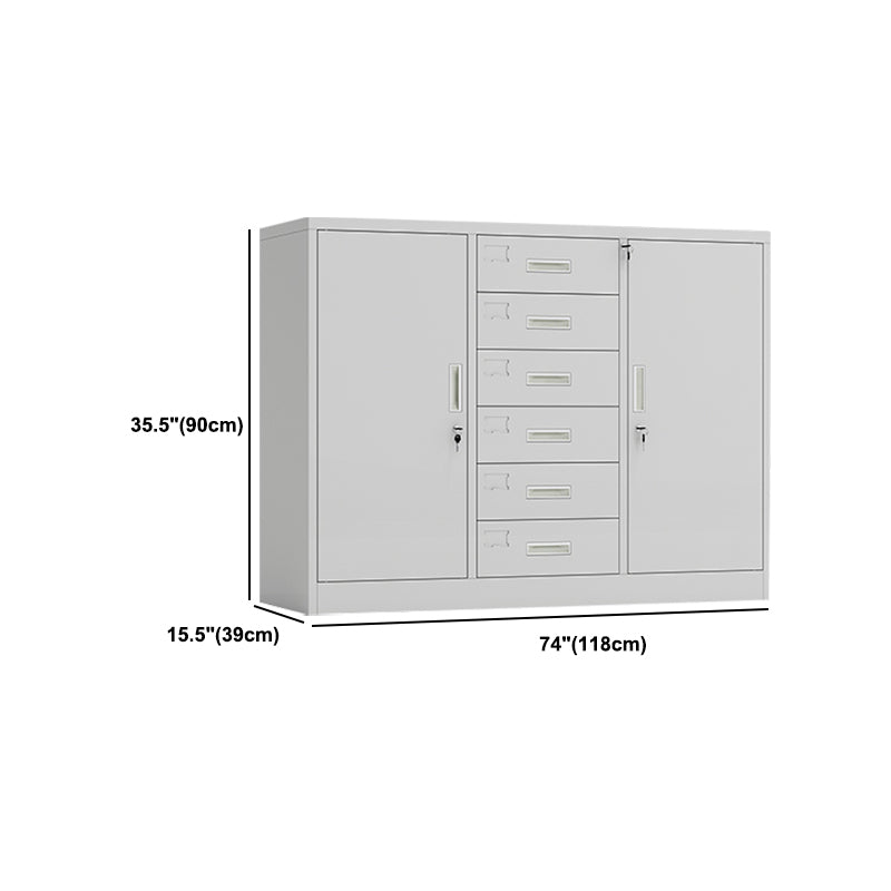 Vertical Filing Cabinet Contemporary Steel Fire-Resistant File Cabinet for Home or Office