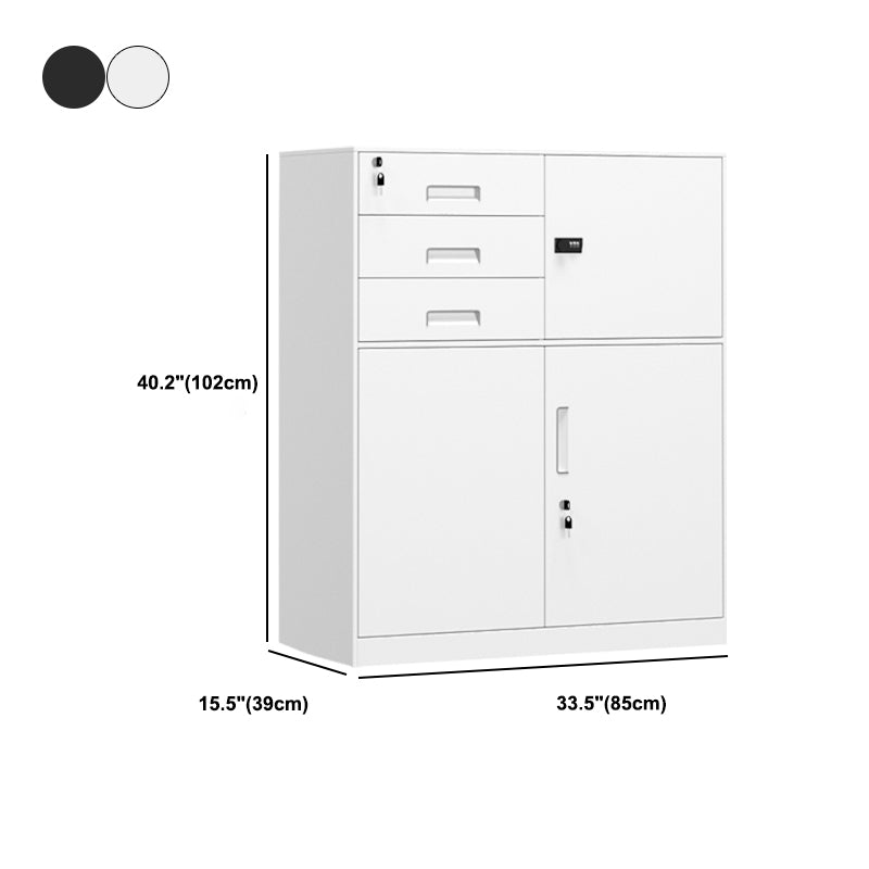 Vertical Filing Cabinet Contemporary Steel Fire-Resistant File Cabinet for Home or Office