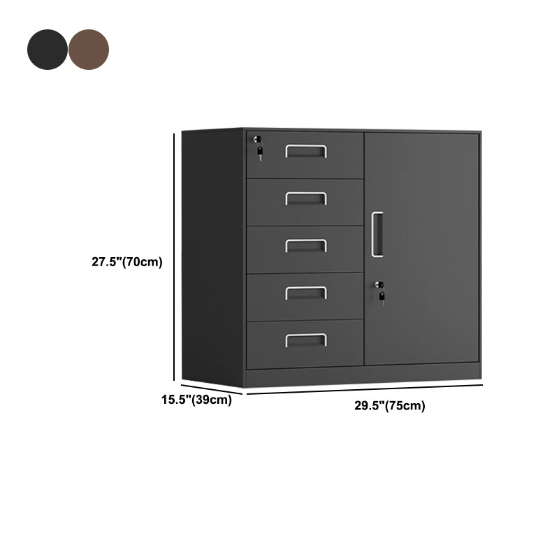 Vertical Filing Cabinet Contemporary Steel Fire-Resistant File Cabinet for Home or Office