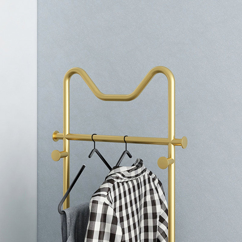 Modern Style Metallic Coat Rack Solid Color Hooks Design Free Standing Coat Rack