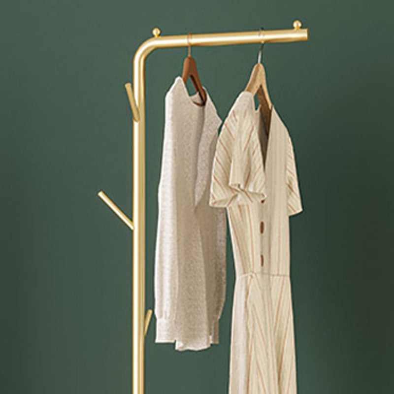 Luxurious Coat Rack Bedroom Metal Clothes Hanger with Coat Hooks