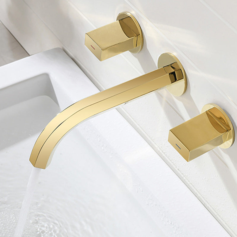 Light Luxury Wall Mounted Bathroom Faucet Double Handles Vessel Faucet