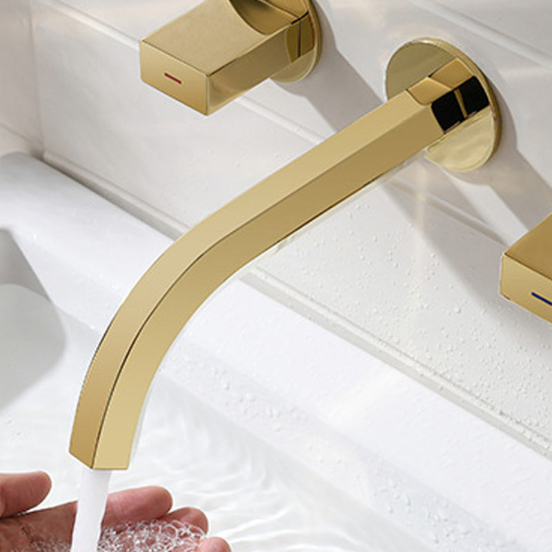 Light Luxury Wall Mounted Bathroom Faucet Double Handles Vessel Faucet