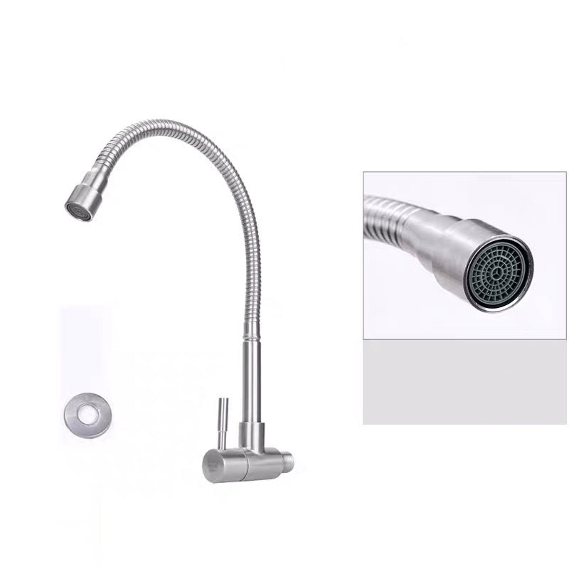 Modern Faucets 1-Handle and 1-Hole Single Level Stainless Steel Bar Faucet