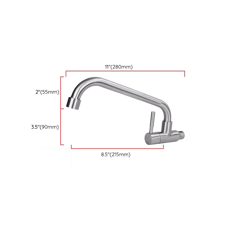 Modern Faucets 1-Handle and 1-Hole Single Level Stainless Steel Bar Faucet