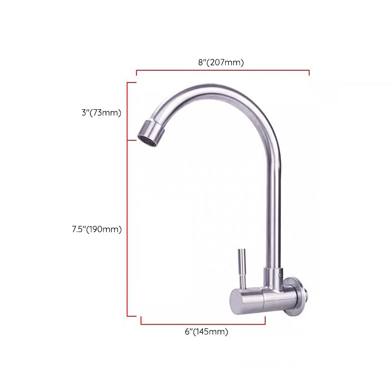 Modern Faucets 1-Handle and 1-Hole Single Level Stainless Steel Bar Faucet