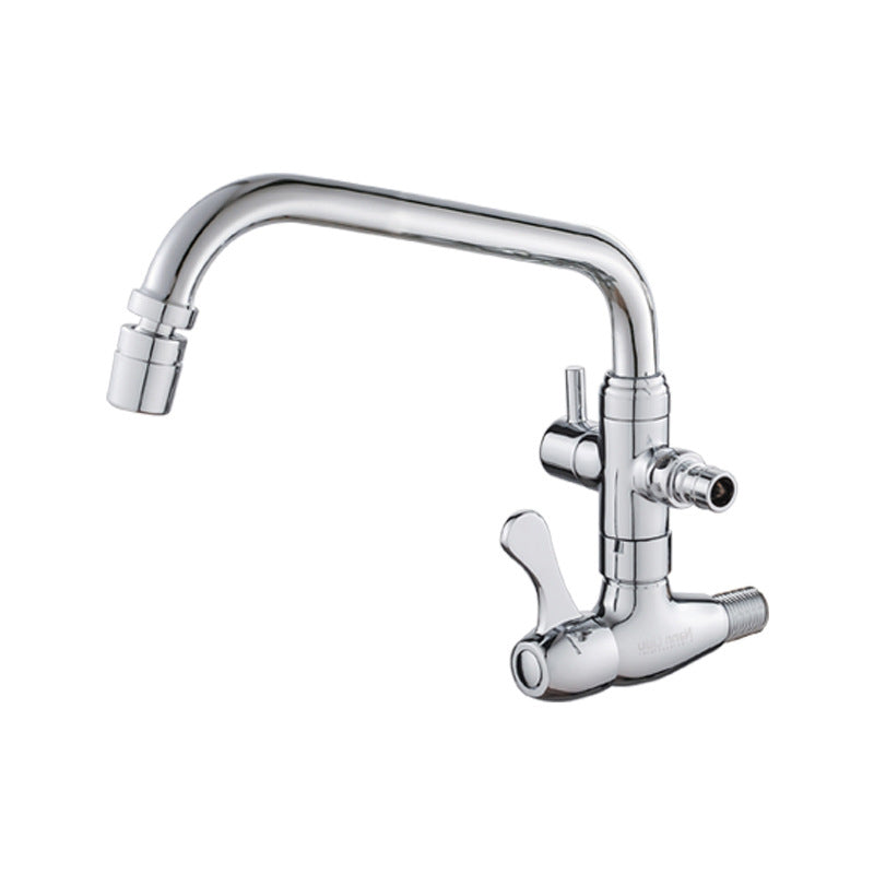 Modern Faucets 2-Handle and 1-Hole Copper Wall Mounted Pot Filler Faucet