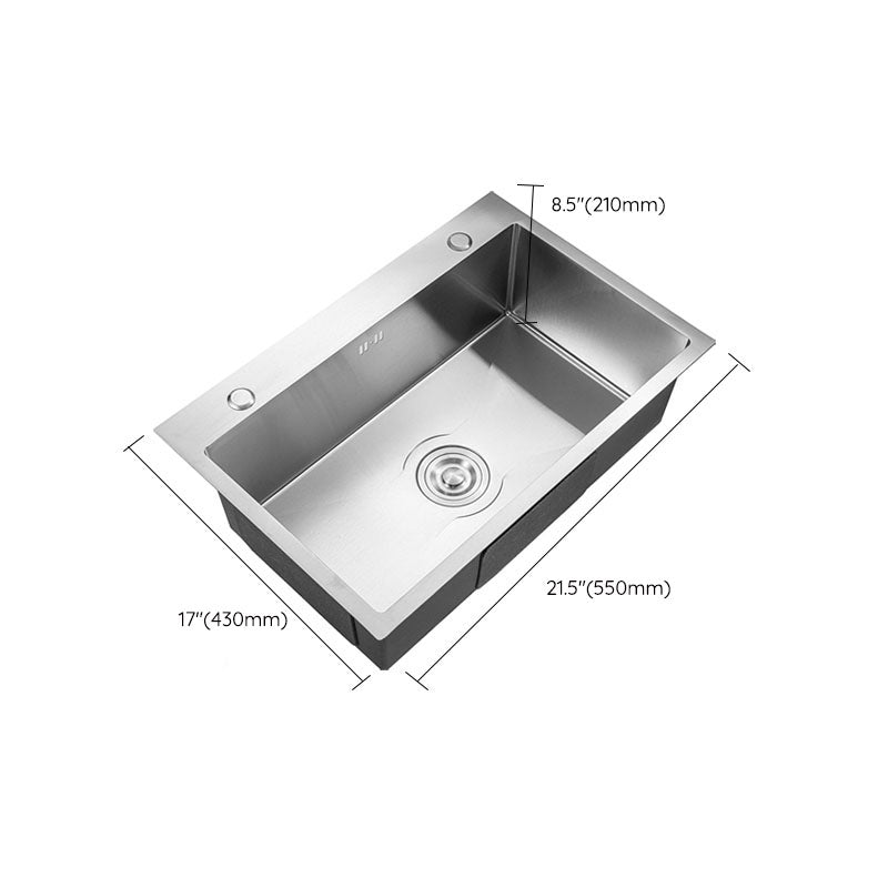 Modern Kitchen Sink Stainless Steel with Basket Strainer and Drain Assembly Sink