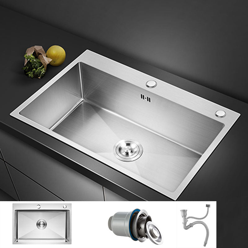 Classic Kitchen Sink Stainless Steel Friction Resistant Kitchen Sink with Drain Assembly