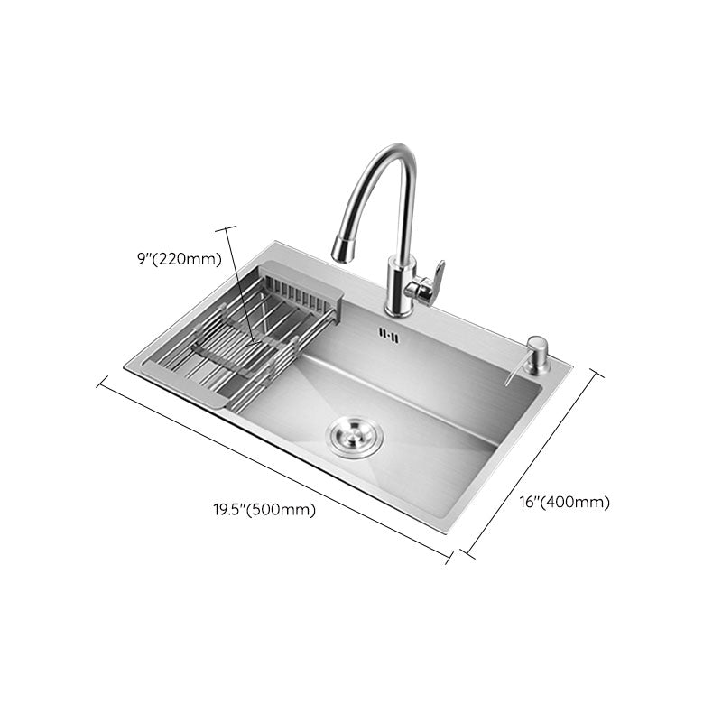 Classic Kitchen Sink Stainless Steel Friction Resistant Kitchen Sink with Drain Assembly