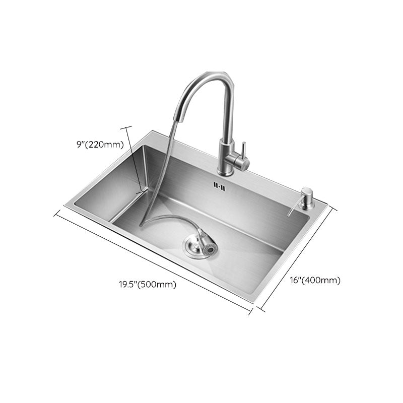 Classic Kitchen Sink Stainless Steel Friction Resistant Kitchen Sink with Drain Assembly