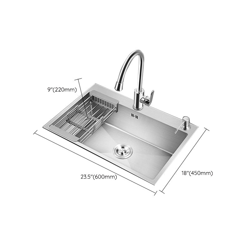 Classic Kitchen Sink Stainless Steel Friction Resistant Kitchen Sink with Drain Assembly