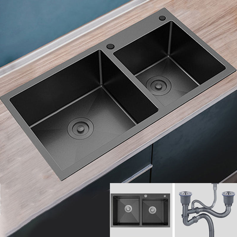 Modern Workstation Stainless Steel with Basket Strainer and Faucet Kitchen Sink