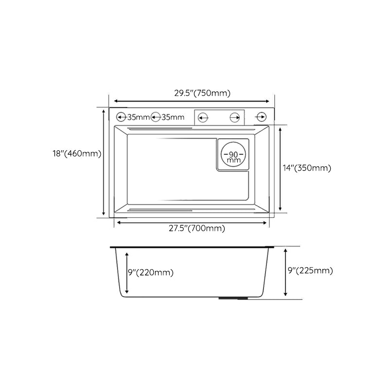 Contemporary Kitchen Sink Stainless Steel Friction Resistant Kitchen Sink with Faucet