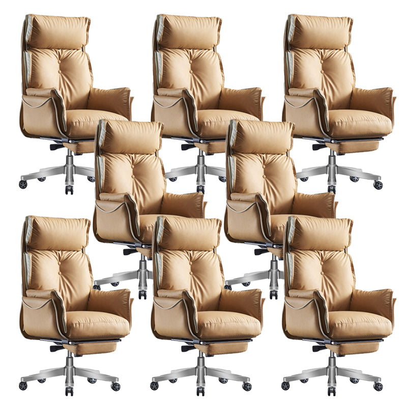 29" Wide Contemporary Managers Chair Orange Leather Executive Chair