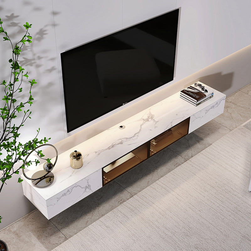 Modern TV Media Stand Stone Wall-mounted TV Media Console with Drawers