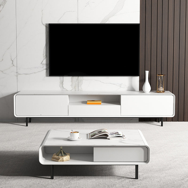 Contemporary 14-inch TV Console Modern TV Stand with Drawers