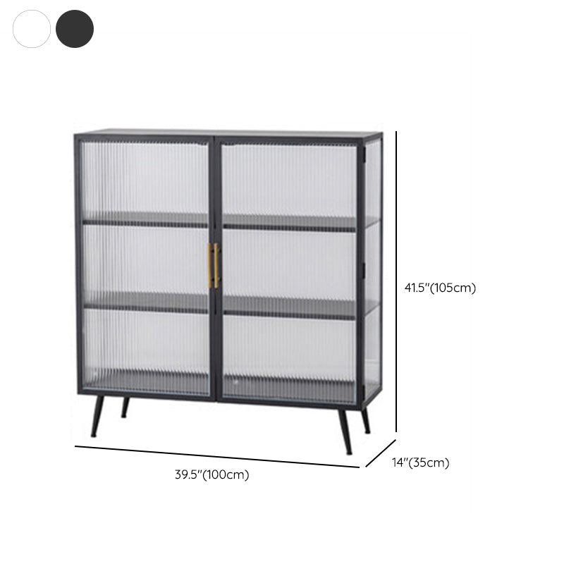 Contemporary Display Storage Cabinet Glass Door Buffet Cabinet for Dining Room