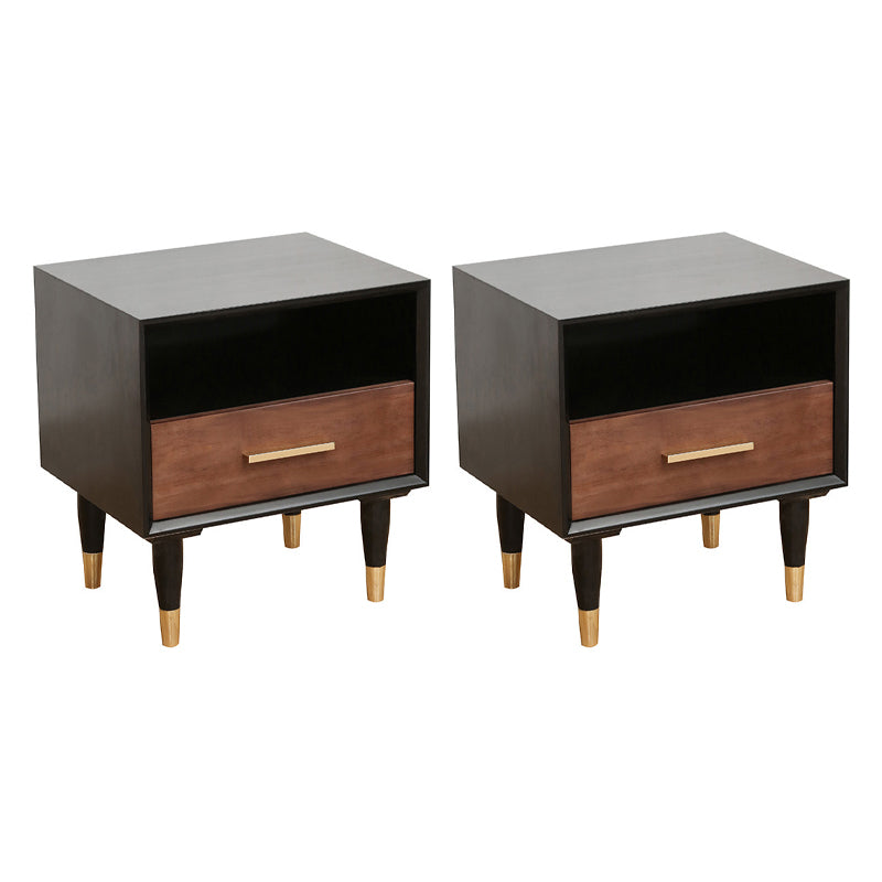 Solid Wood Accent Table Nightstand Contemporary Bedside Cabinet for Bedroom