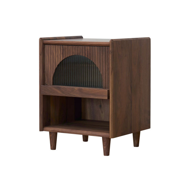 Contemporary Bed Nightstand Solid Wood Bedside Cabinet for Bedroom