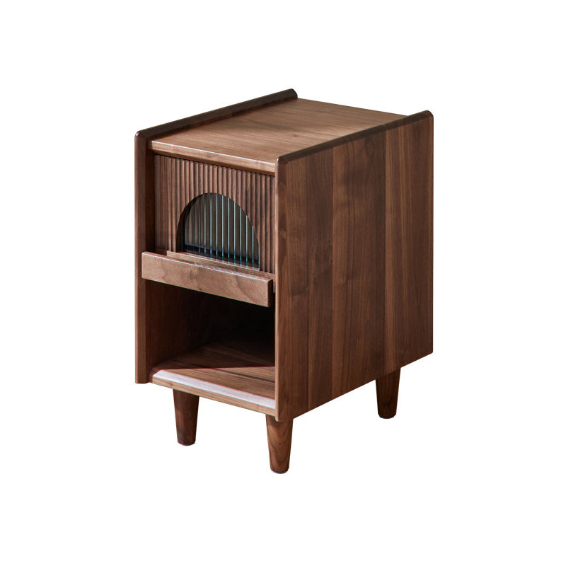 Contemporary Bed Nightstand Solid Wood Bedside Cabinet for Bedroom