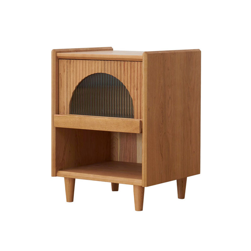 Contemporary Bed Nightstand Solid Wood Bedside Cabinet for Bedroom