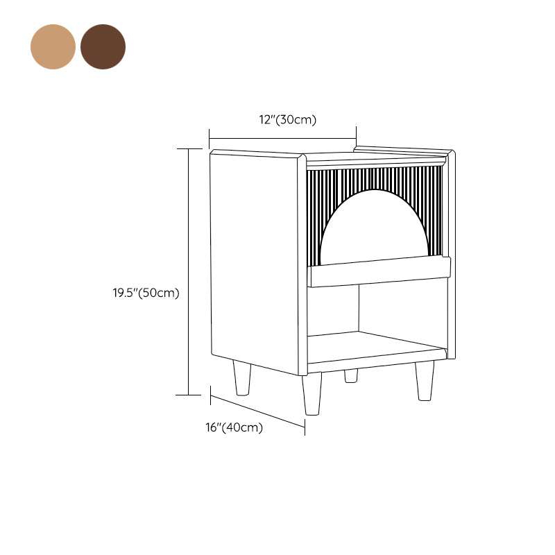 Contemporary Bed Nightstand Solid Wood Bedside Cabinet for Bedroom