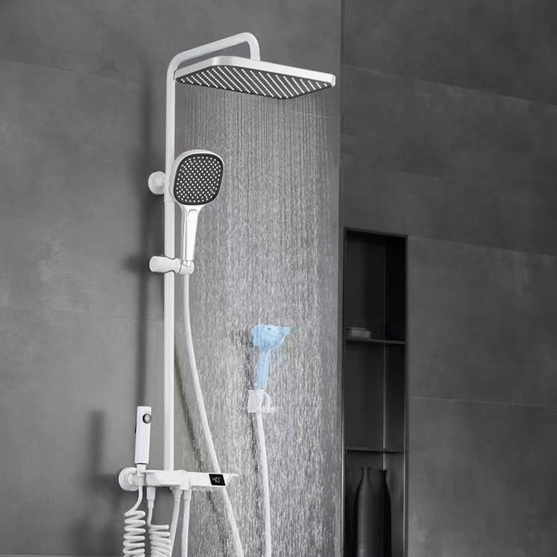 Contemporary Shower System Dual Shower Head Slide Bar Thermostatic Wall Mounted Shower Set