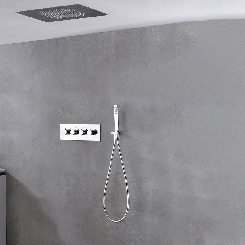 Ceiling Mounted Square Metal Shower Faucet Massage Shower System